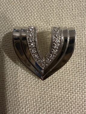 Vintage Sterling Silver Chevron Pendant 925